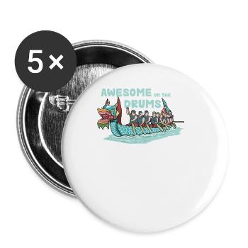 Drachenboot Paddelboot Japan japanisches Rudern - Buttons klein 25 mm (5er Pack) - Weiß - Vorne