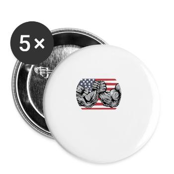 Arm wrestling tree felling weight training Armwrestling - Buttons small 1''/25 mm (5-pack) - white - Front
