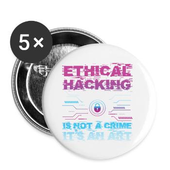 Hacking is Not A Crime - Buttons klein 25 mm (5er Pack) - Weiß - Vorne