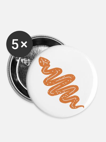 DOWN UNDER SNAKE - Buttons klein 25 mm (5er Pack) - Weiß