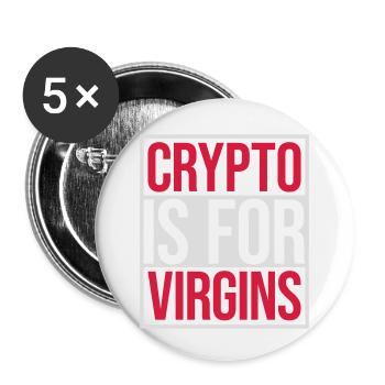 Crypto est pour les vierges - Lot de 5 petits badges (25 mm) - blanc - Devant