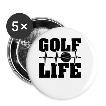 Golf Golfer Geschenk Hobby Verein Spruch - Buttons klein 25 mm (5er Pack) - Weiß - Vorne