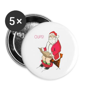 Santa Claus Poo Schornstein - Buttons klein 25 mm (5er Pack) - Weiß - Vorne