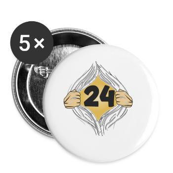 24 HEMD AUFZIEHEN - Buttons klein 25 mm (5er Pack) - Weiß - Vorne