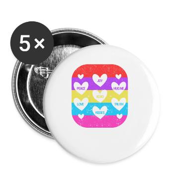 Valentine's Day Heart Candy Lovers Matching - Buttons small 1''/25 mm (5-pack) - white - Front