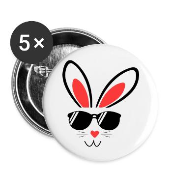 Rabbit, Rabbit, Easter rabbit - Buttons small 1''/25 mm (5-pack) - white - Front