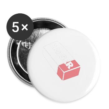 Costume de gomme - Lot de 5 petits badges (25 mm) - blanc - Devant