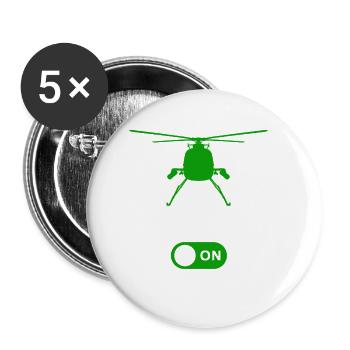 Helicopter Mode On - Buttons small 1''/25 mm (5-pack) - white - Front