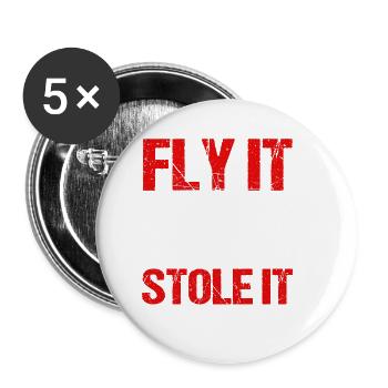 Cadeau de pilote d’hélicoptère - Lot de 5 petits badges (25 mm) - blanc - Devant