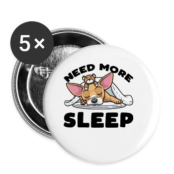 Chiweenie dog with cuddly toy sleeping slumber - Buttons small 1''/25 mm (5-pack) - white - Front
