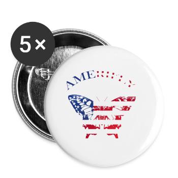 Amerifly July 4 Butterfly Wings - Buttons small 1''/25 mm (5-pack) - white - Front