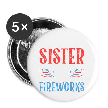 Wird Schwester Für Feuerwerk 4. Juli Feminist - Buttons klein 25 mm (5er Pack) - Weiß - Vorne