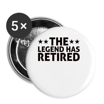 The legend retires gift - Buttons small 1''/25 mm (5-pack) - white - Front