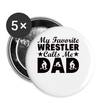 Lutte Lutte Lutteur Cadeau Fils - Lot de 5 petits badges (25 mm) - blanc - Devant