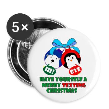 TEXTOS DÉCORATION DE NOËL - Lot de 5 petits badges (25 mm) - blanc - Devant