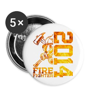 12. GEBURTSTAG FEUERWEHR 2014 - Buttons klein 25 mm (5er Pack) - Weiß - Vorne