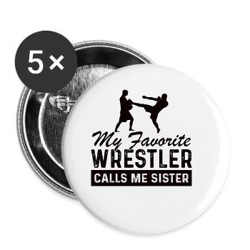 Lutte Lutte Cadeau Sœur - Lot de 5 petits badges (25 mm) - blanc - Devant