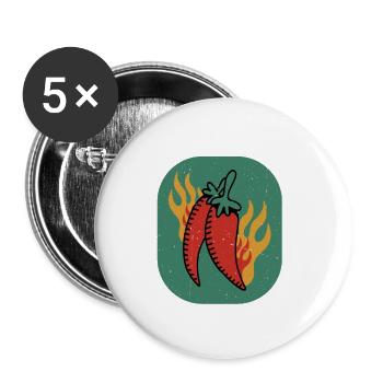 Chili Cook Off Judge 20 - Buttons klein 25 mm (5er Pack) - Weiß - Vorne