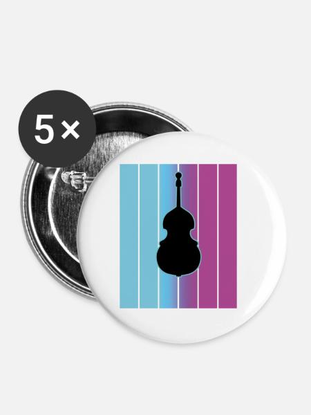Kontrabass - Buttons klein 25 mm (5er Pack) - Weiß