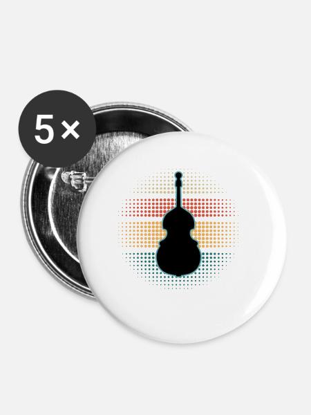Kontrabass - Buttons klein 25 mm (5er Pack) - Weiß