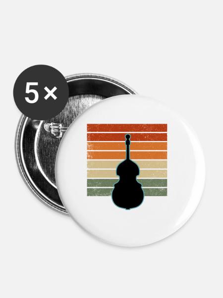 Kontrabass - Buttons klein 25 mm (5er Pack) - Weiß