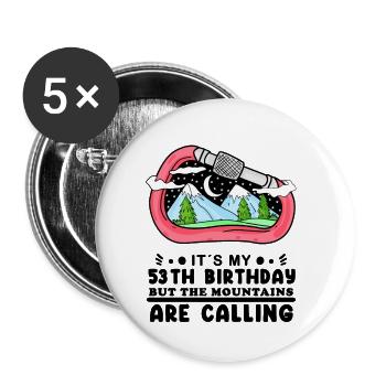 Wandern 53. Geburtstag Wanderer 53 Jahre alt - Buttons klein 25 mm (5er Pack) - Weiß - Vorne