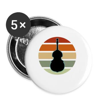 Kontrabass - Buttons klein 25 mm (5er Pack) - Weiß - Vorne