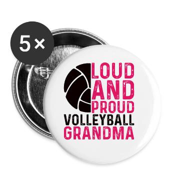 Stolze Volleyball Oma Muttertag Volleyballer Oma - Buttons klein 25 mm (5er Pack) - Weiß - Vorne