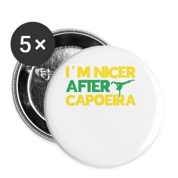 Capoeira Cadeau Brésil Arts Martiaux Capoeira - Lot de 5 petits badges (25 mm) - blanc - Devant