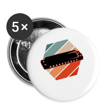 Harmonica - Lot de 5 petits badges (25 mm) - blanc - Devant