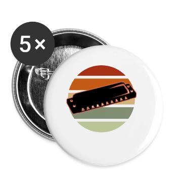 Harmonica - Lot de 5 petits badges (25 mm) - blanc - Devant