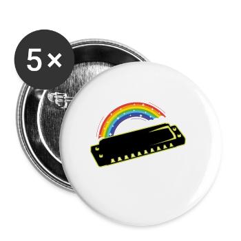 Harmonica - Lot de 5 petits badges (25 mm) - blanc - Devant
