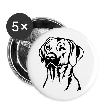 Rhodesian Ridgeback Head - Lot de 5 petits badges (25 mm) - blanc - Devant