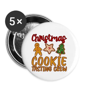 Christmas Cookie Tasting Crew 2 - Buttons klein 25 mm (5er Pack) - Weiß - Vorne