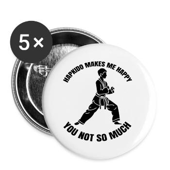 Hapkido Judo Aikido Kampfkunst Karate Kampfsport - Buttons klein 25 mm (5er Pack) - Weiß - Vorne