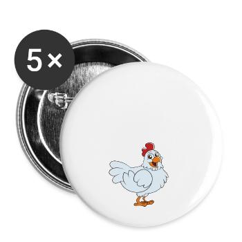 Chicken Mode On - Buttons small 1''/25 mm (5-pack) - white - Front