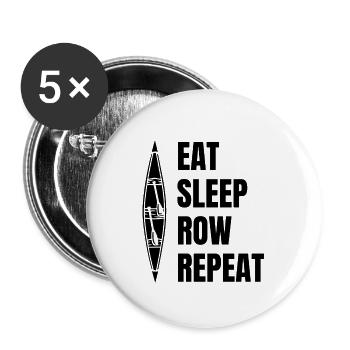 Ruderer Rudern Spruch Ruderin lustige Ruderverein - Buttons klein 25 mm (5er Pack) - Weiß - Vorne