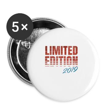 Edition Limitée Millésime 2019 - Lot de 5 petits badges (25 mm) - blanc - Devant