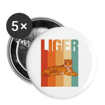 Liger Lustiges Geschenk - Buttons klein 25 mm (5er Pack) - Weiß - Vorne