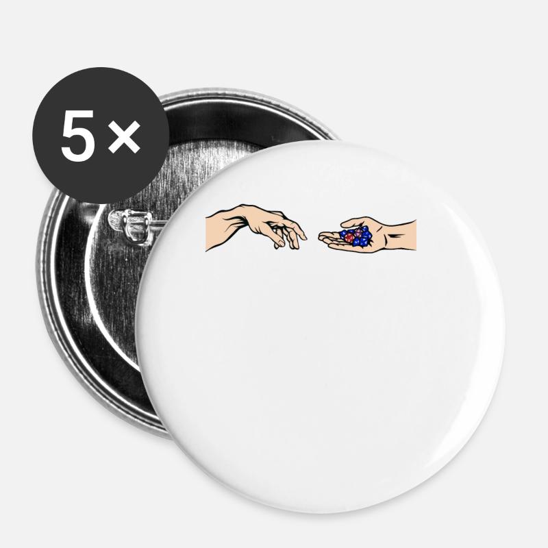 RPG Brettspiel Pen and Paper Game Master - Buttons klein 25 mm (5er Pack) - Weiß