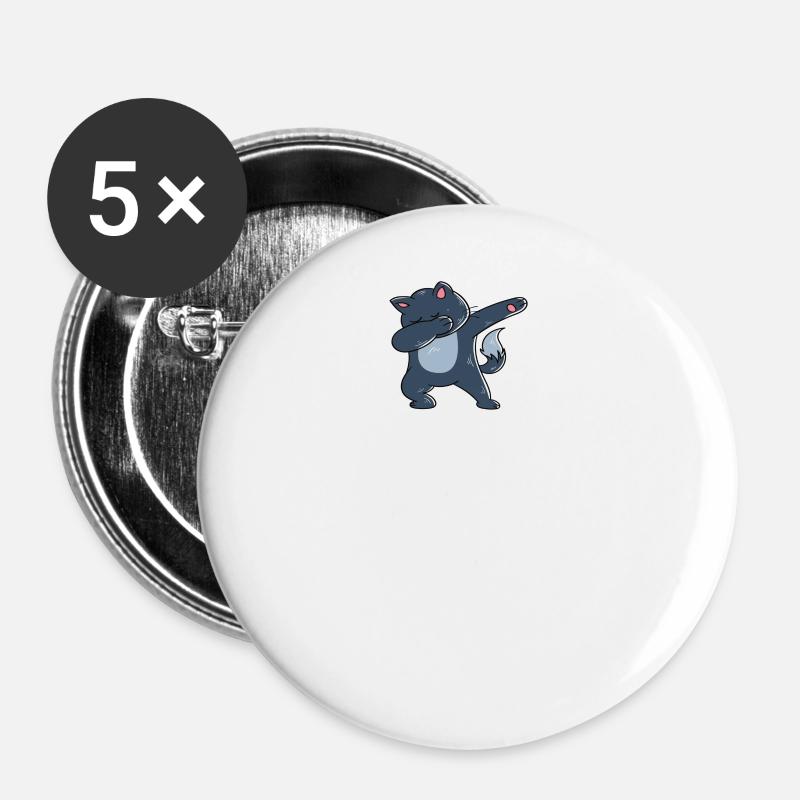 Dabbing Cat Funny Cat - Buttons small 1''/25 mm (5-pack) - white