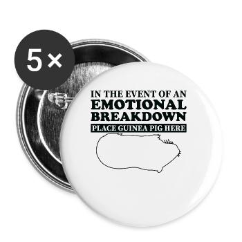 Emotional - Papa Mama Meerschweinchen - Buttons klein 25 mm (5er Pack) - Weiß - Vorne