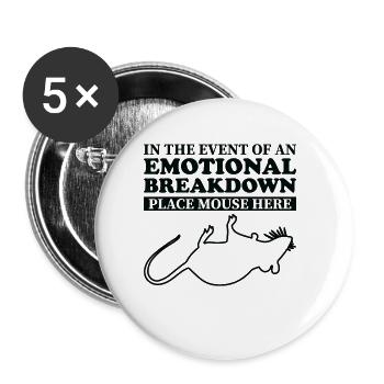 Emotional - Papa Mama Maus - Buttons klein 25 mm (5er Pack) - Weiß - Vorne