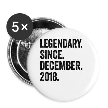 4 Years Old December 2018 4th Birthday - Buttons small 1''/25 mm (5-pack) - white - Front