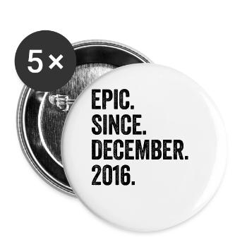 Epic depuis décembre 2016 6ème anniversaire - Lot de 5 petits badges (25 mm) - blanc - Devant