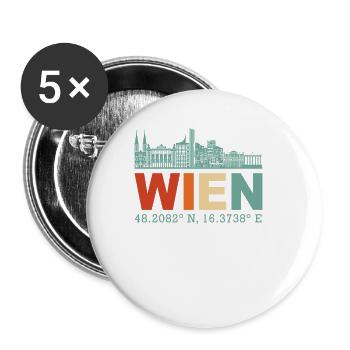 Vienna Austria Skyline - Buttons small 1''/25 mm (5-pack) - white - Front