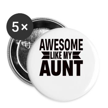 Verrückte Tante Spruch - Buttons klein 25 mm (5er Pack) - Weiß - Vorne