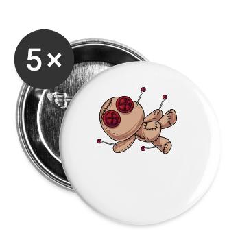Denken Sie an Voodoo Doll Design - Buttons klein 25 mm (5er Pack) - Weiß - Vorne