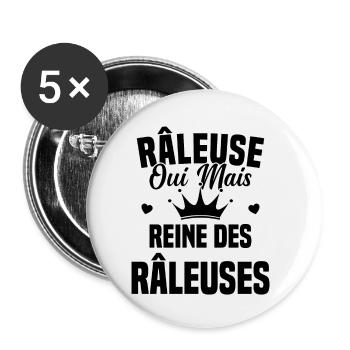 Reine des râleuses - Lot de 5 petits badges (25 mm) - blanc - Devant