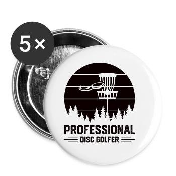 Disc Golf Disc-Golf Frisbee Baum Korb Abwurf - Buttons klein 25 mm (5er Pack) - Weiß - Vorne